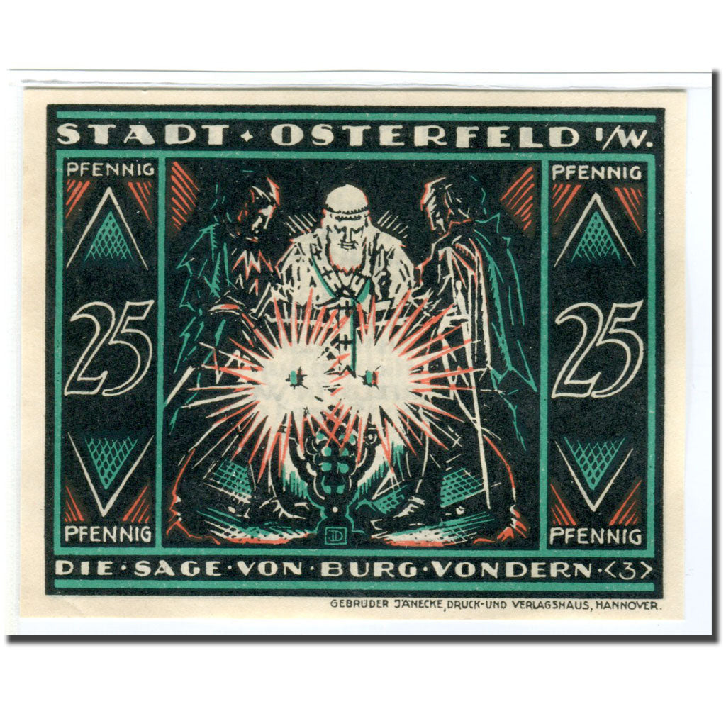 Banknote, Germany, Osterfeld, 25 Pfennig, personnage, 1921, 1921-12-15, UNC(63)
