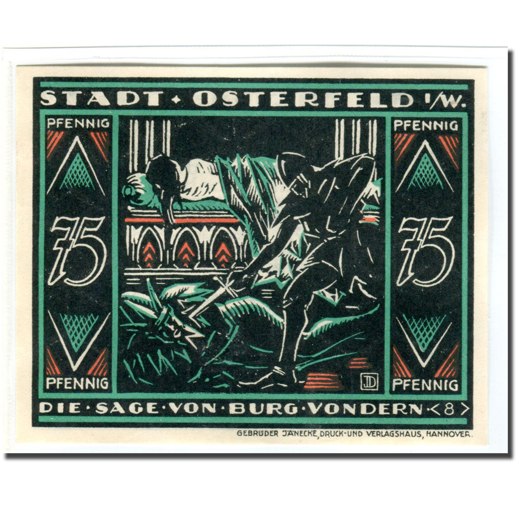 Geldschein, Deutschland, Osterfeld, 75 Pfennig, personnage 7, 1921, 1921-12-15