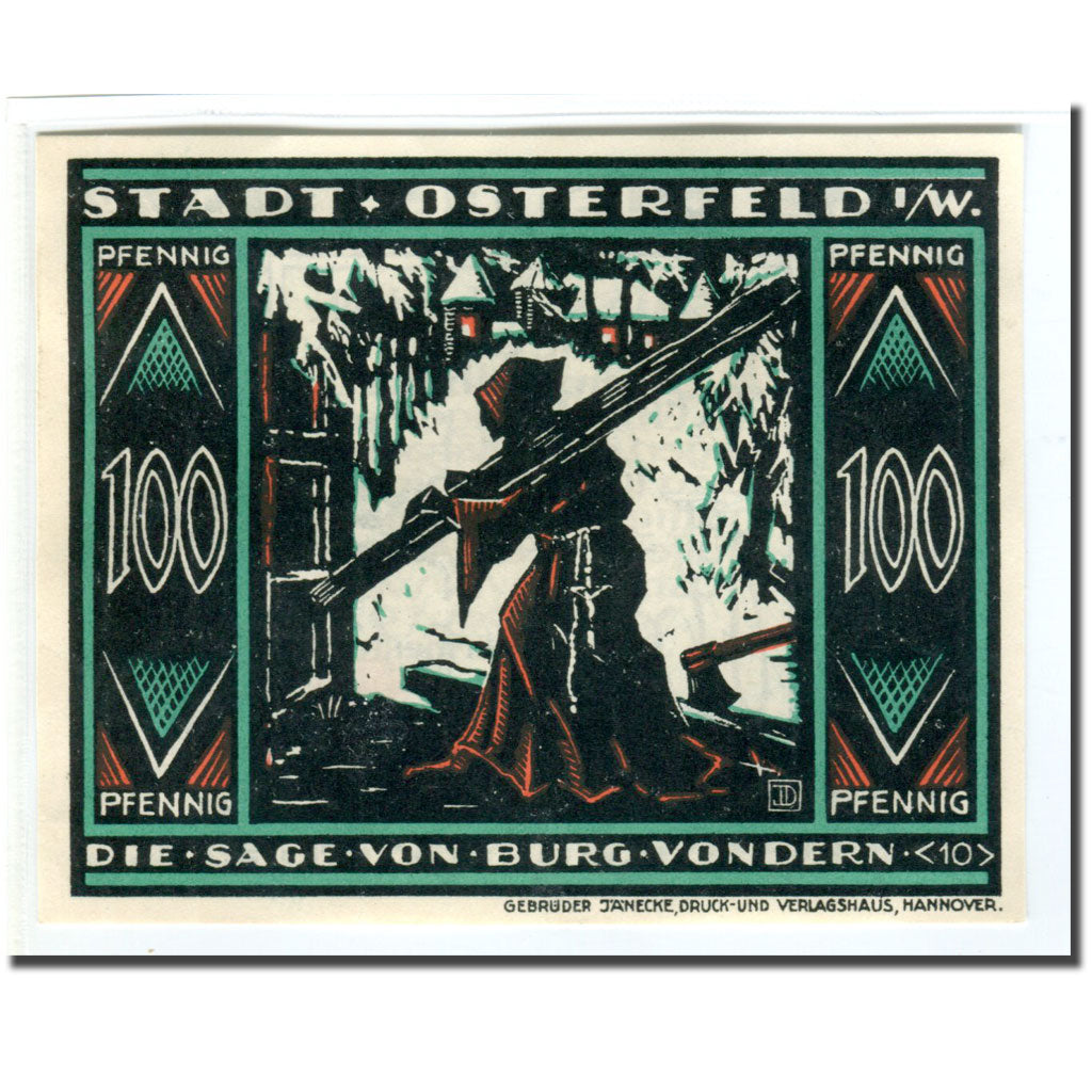 Geldschein, Deutschland, Osterfeld, 100 Pfennig, personnage 9, 1921, 1921-12-15