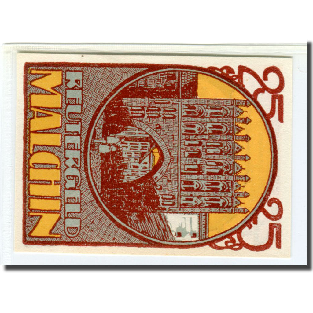 Banknote, Germany, Malchin Stadt, 25 Pfennig, batiment 1, 1922, 1922-02-15