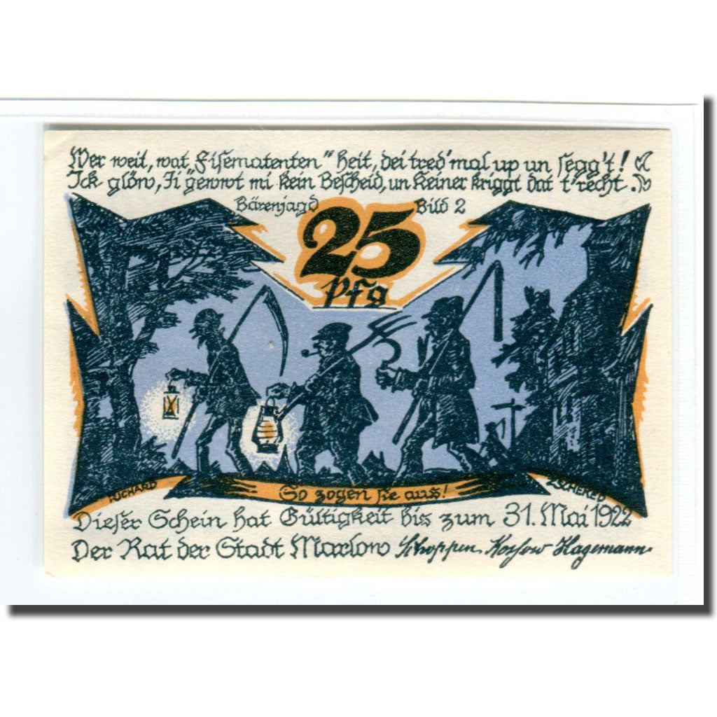 Banknote, Germany, Marlow, 25 Pfennig, paysage, 1922, 1922-05-31, UNC(63)