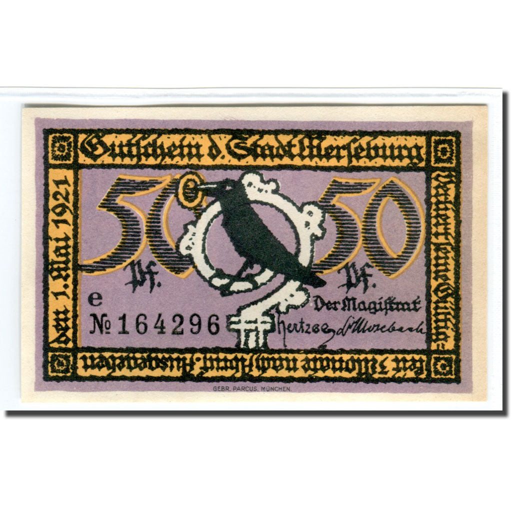 Banknote, Germany, Merseburg Stadt, 50 Pfennig, Batiment, 1921, 1921-05-01