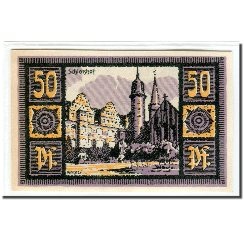 Banknote, Germany, Merseburg Stadt, 50 Pfennig, Batiment, 1921, 1921-05-01