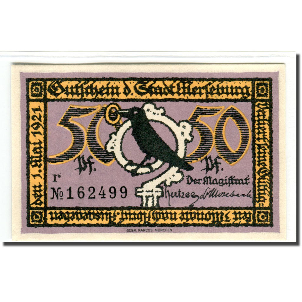 Banknote, Germany, Merseburg Stadt, 50 Pfennig, batiment 1, 1921, 1921-05-01
