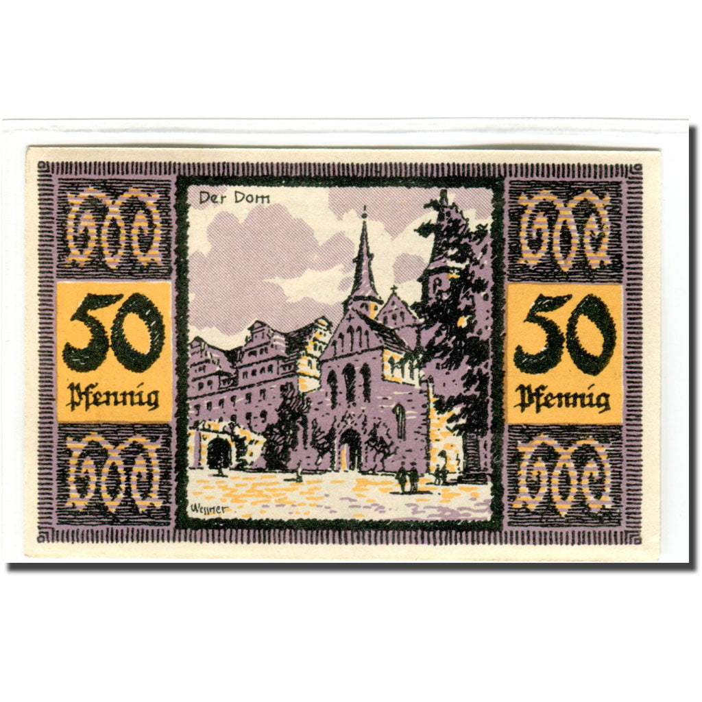 Banknote, Germany, Merseburg Stadt, 50 Pfennig, batiment 1, 1921, 1921-05-01