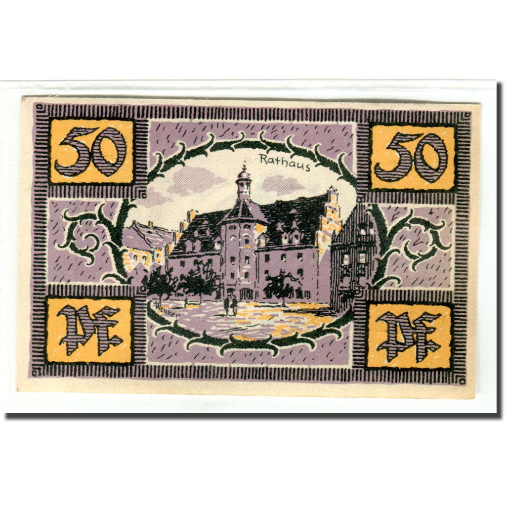 Banknote, Germany, Merseburg Stadt, 50 Pfennig, Batiment 4, 1921, 1921-05-01