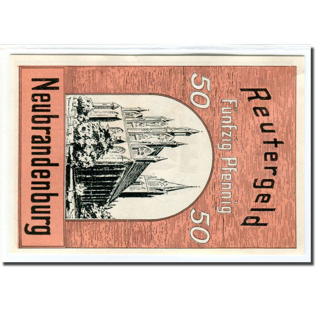 Geldschein, Deutschland, Neubrandenburg Stadt, 50 Pfennig, Eglise, 1922