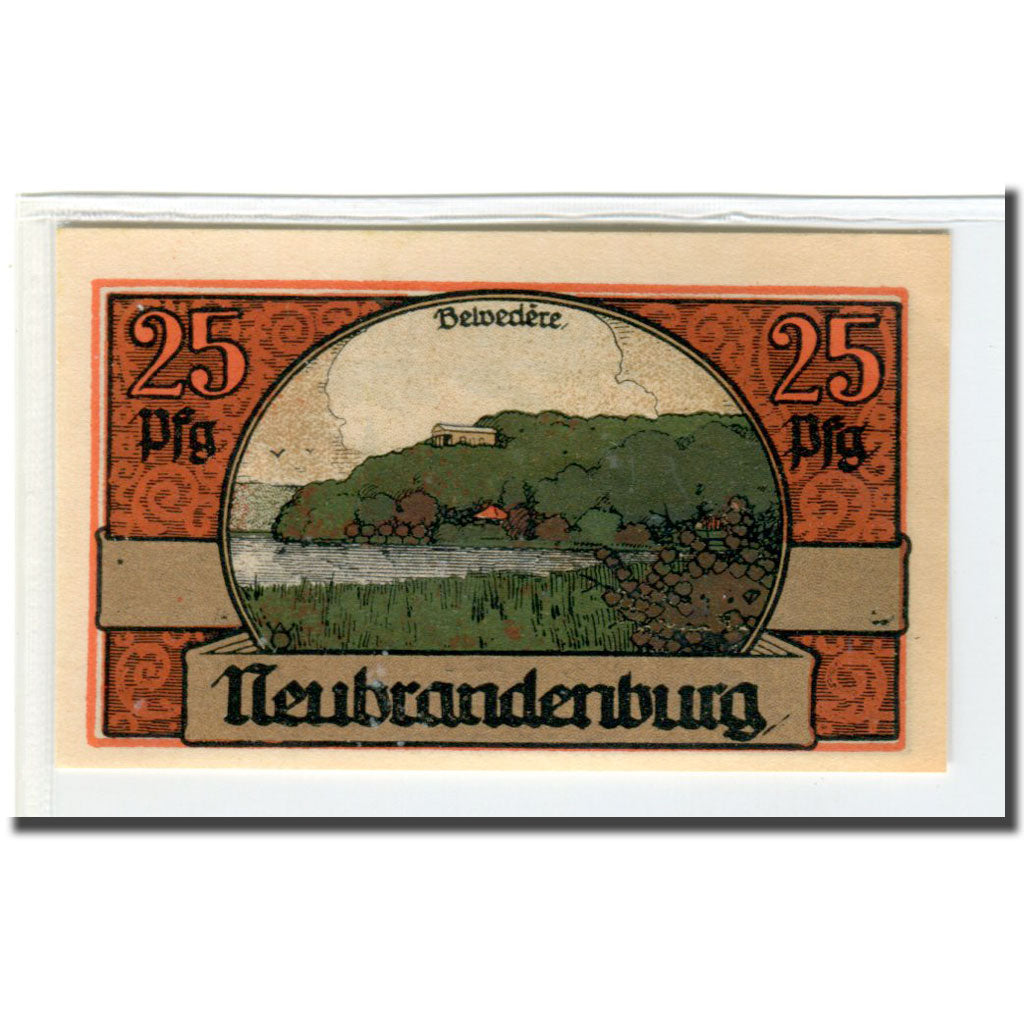 Banknote, Germany, Neubrandenburg Stadt, 25 Pfennig, paysage, 1921, 1921-07-02