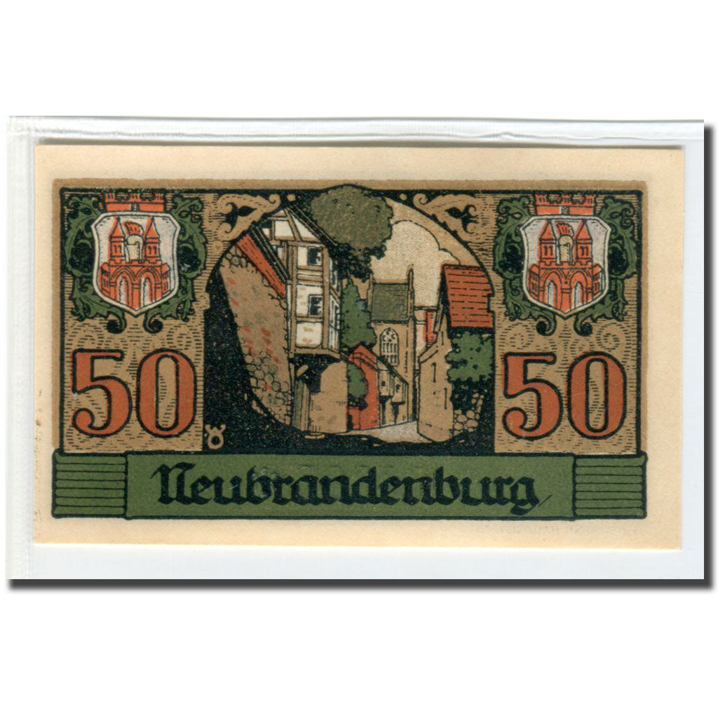 Geldschein, Deutschland, Neubrandenburg Stadt, 50 Pfennig, ruelle, 1921