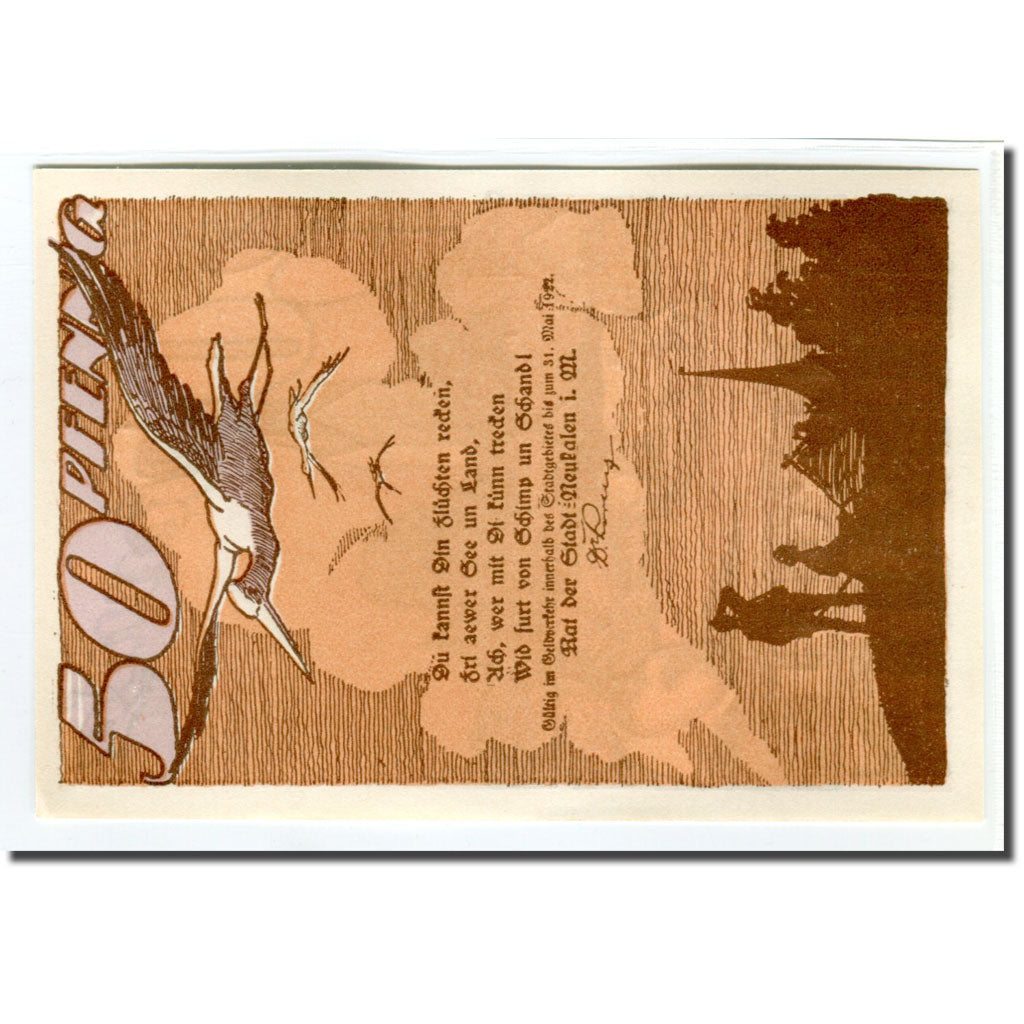 Banknote, Germany, Neukalen, 50 Pfennig, paysage, 1922, 1922-05-31, UNC(63)