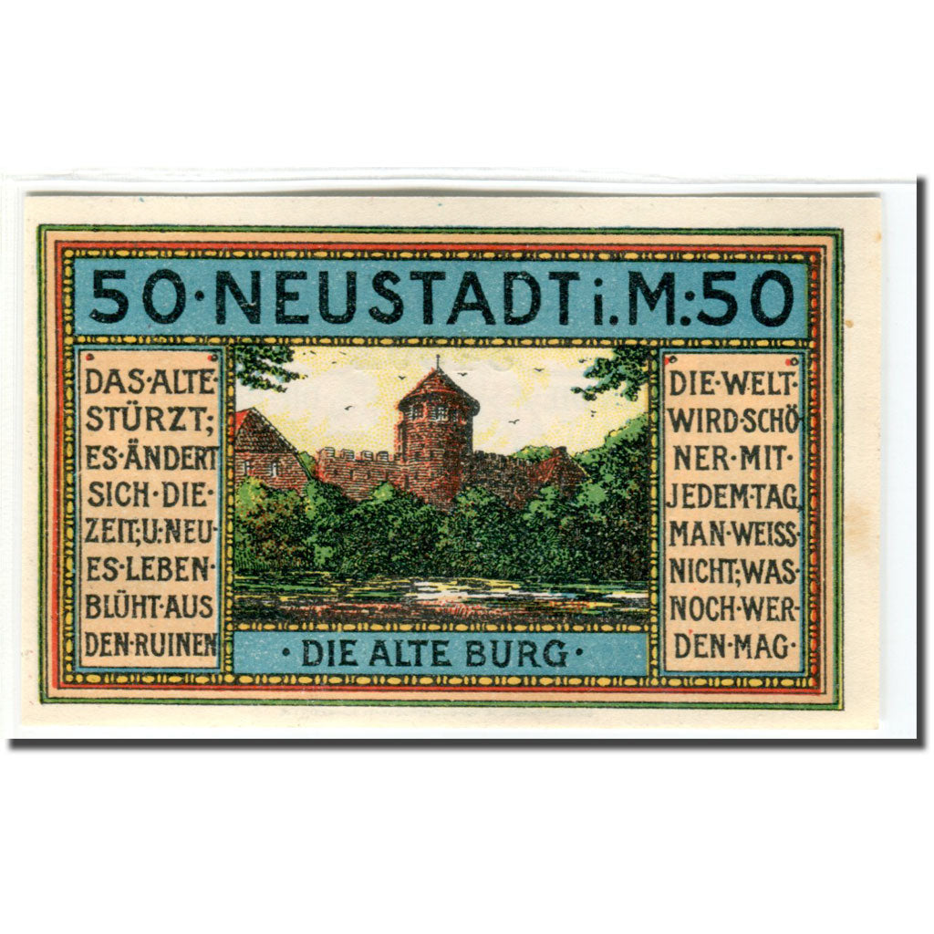 Billet, Allemagne, Neustadt Stadt, 50 Pfennig, Batiment, 1921, 1921-11-24, SPL