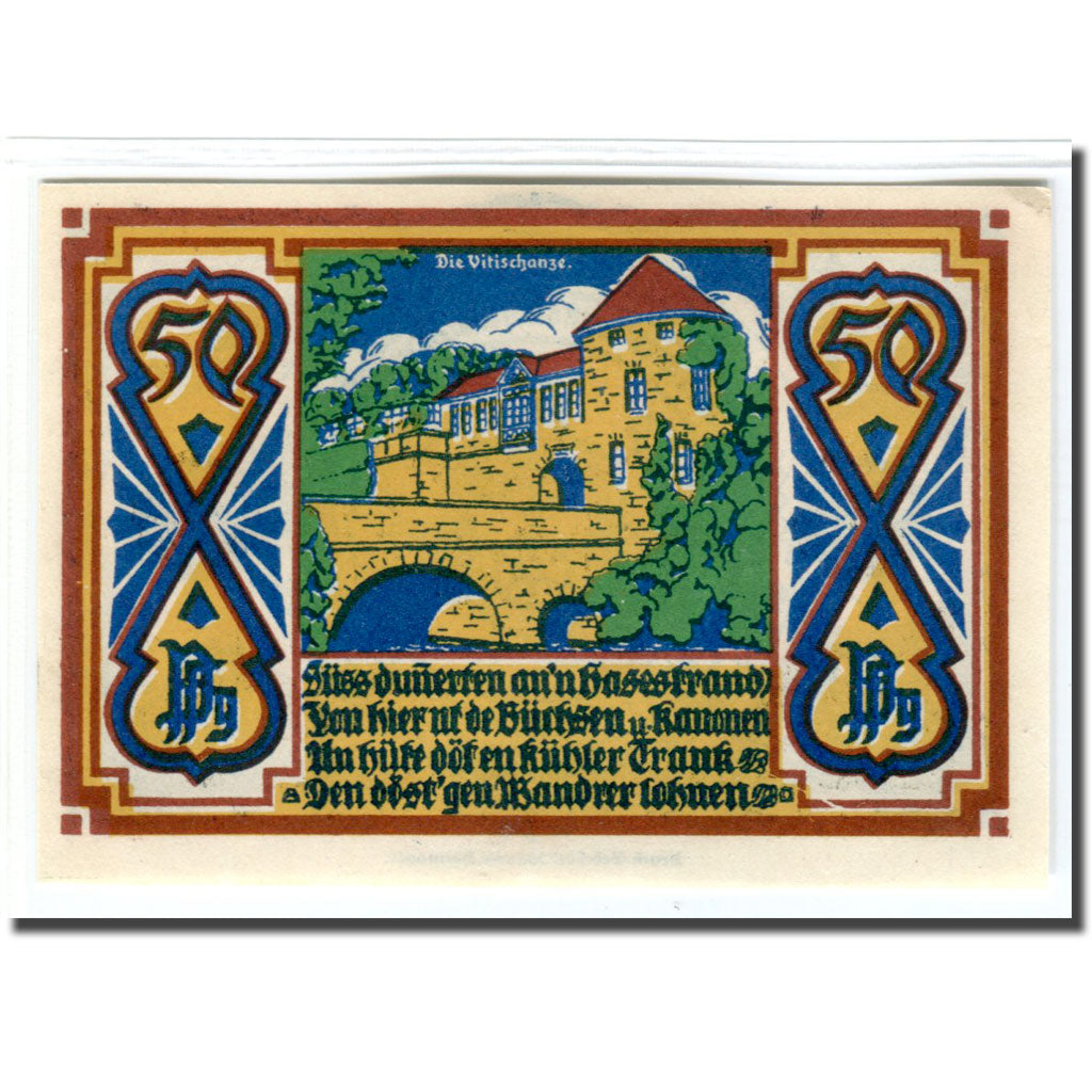 Geldschein, Deutschland, Osnabruck, 50 Pfennig, Batiment, 1921, UNZ-