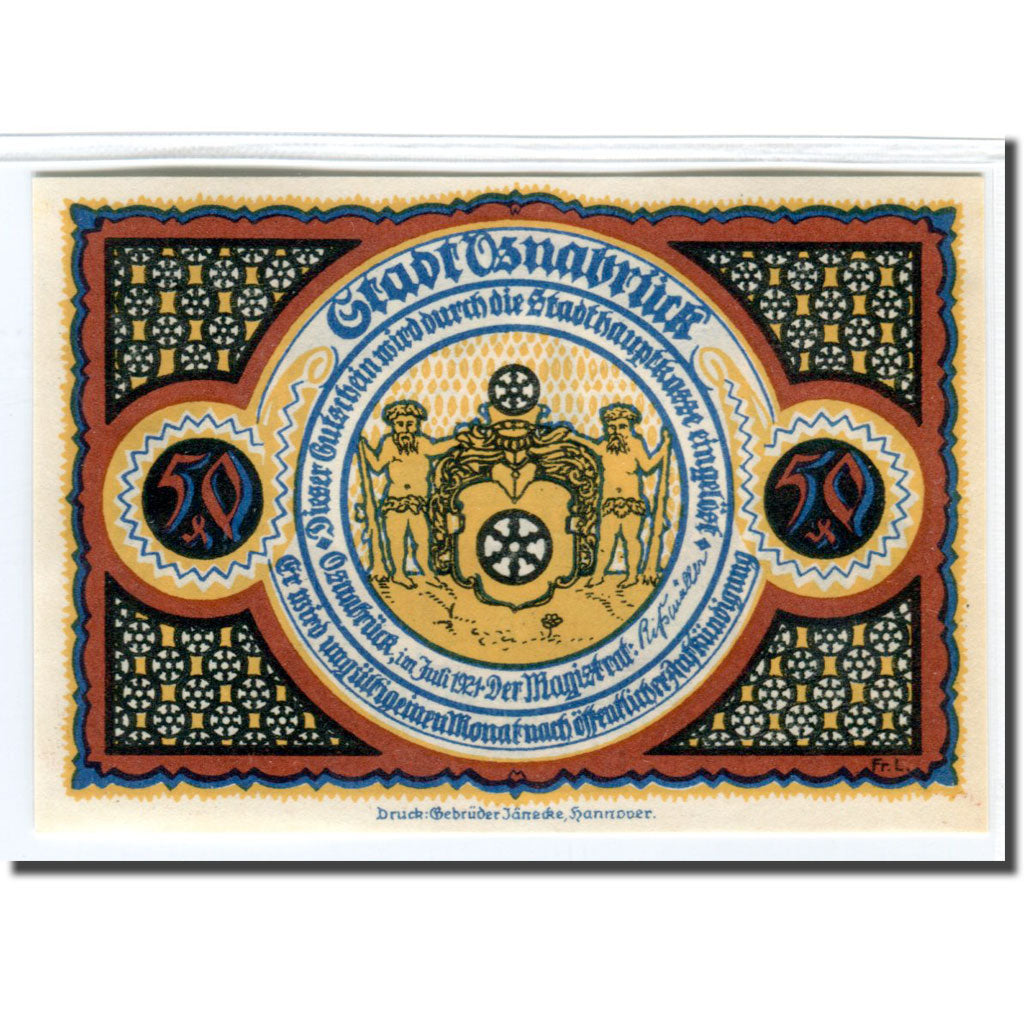 Banknote, Germany, Osnabruck, 50 Pfennig, village 1, 1921, UNC(63), Mehl:1032.1