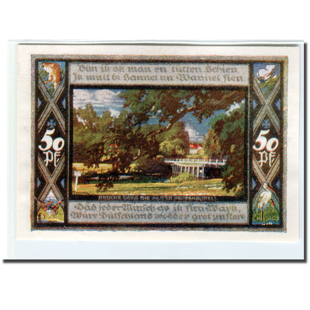 Banconote, Germania, Poppenbüttel, 50 Pfennig, paysage 3, 1921, 1921-07-01