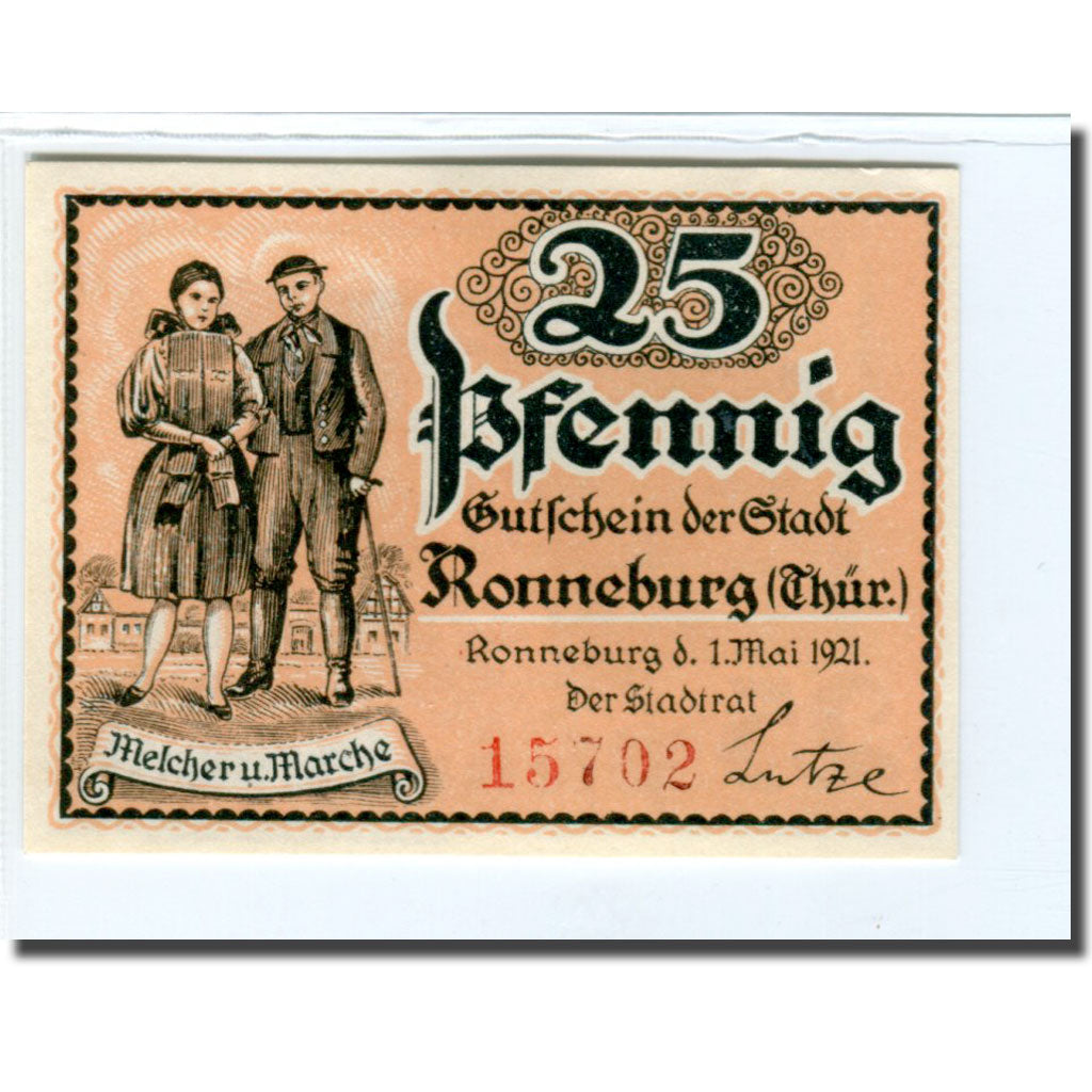 Geldschein, Deutschland, Ronneburg, 25 Pfennig, personnage, 1921, 1921-05-01