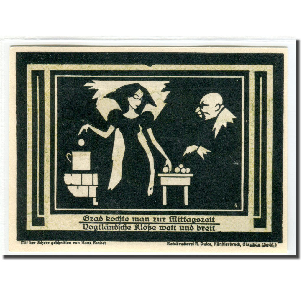 Banknote, Germany, Auerbach, 75 Pfennig, personnage 2, 1921, 1921-07-01