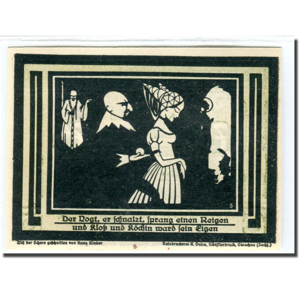 Banknote, Germany, Auerbach, 75 Pfennig, personnage 3, 1921, 1921-07-01