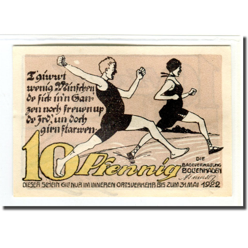 Geldschein, Deutschland, Boltenhagen, 10 Pfennig, Phoque, 1922, UNZ-, Mehl:138.1