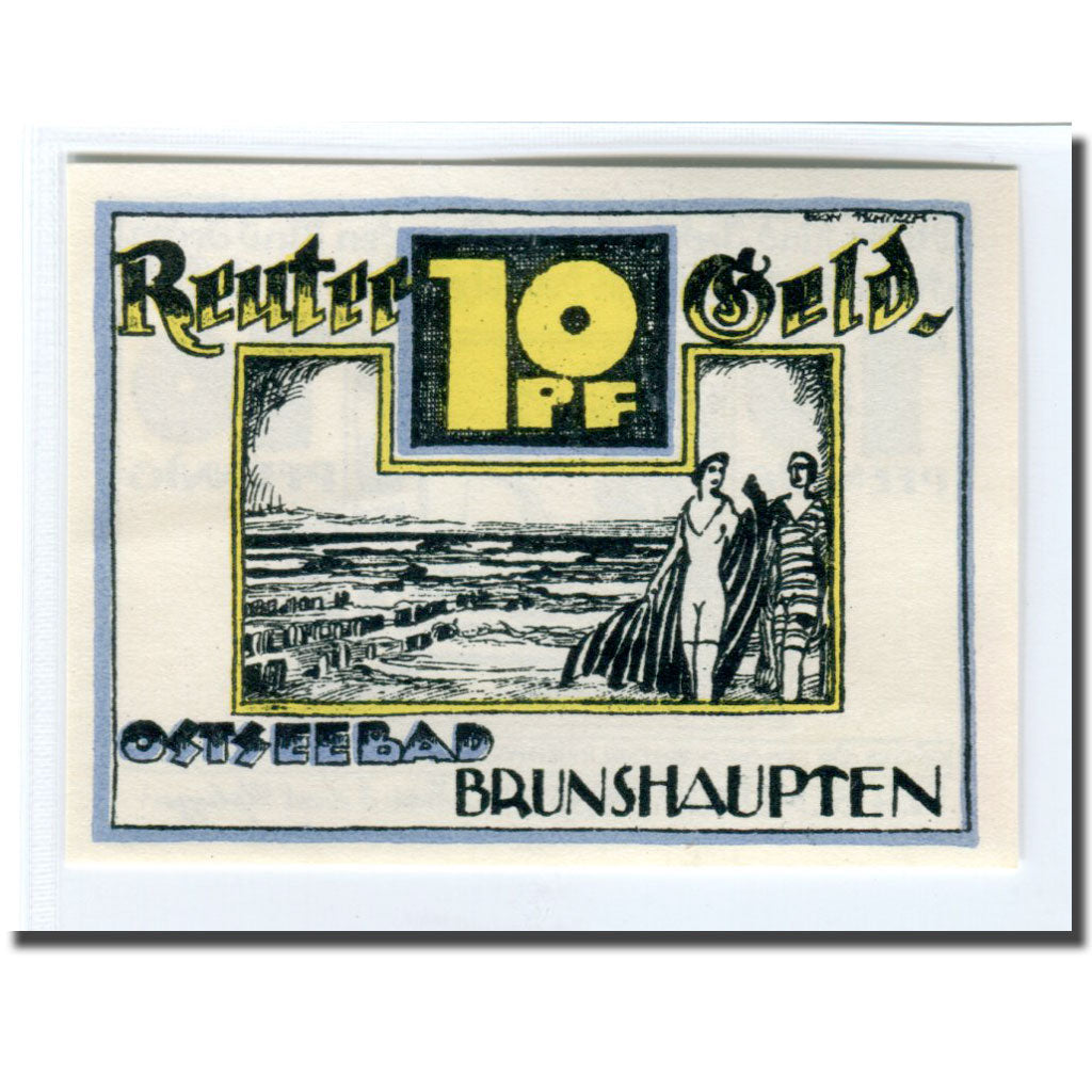 Banknote, Germany, Brunshaupten, 10 Pfennig, personnage, 1922, UNC(63)