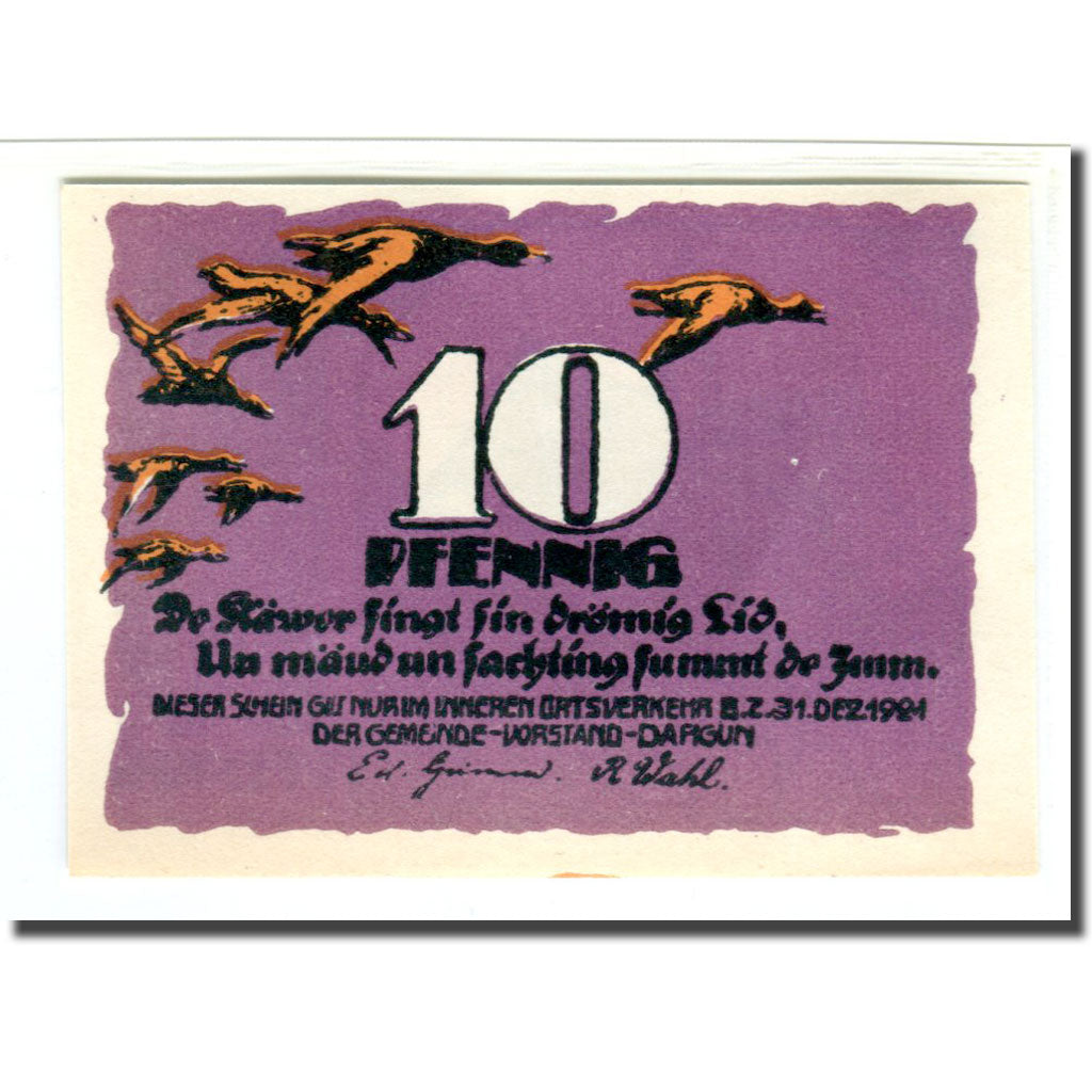 Banknote, Germany, Dargun, 10 Pfennig, Batiment, 1922, UNC(63), Mehl:257.1