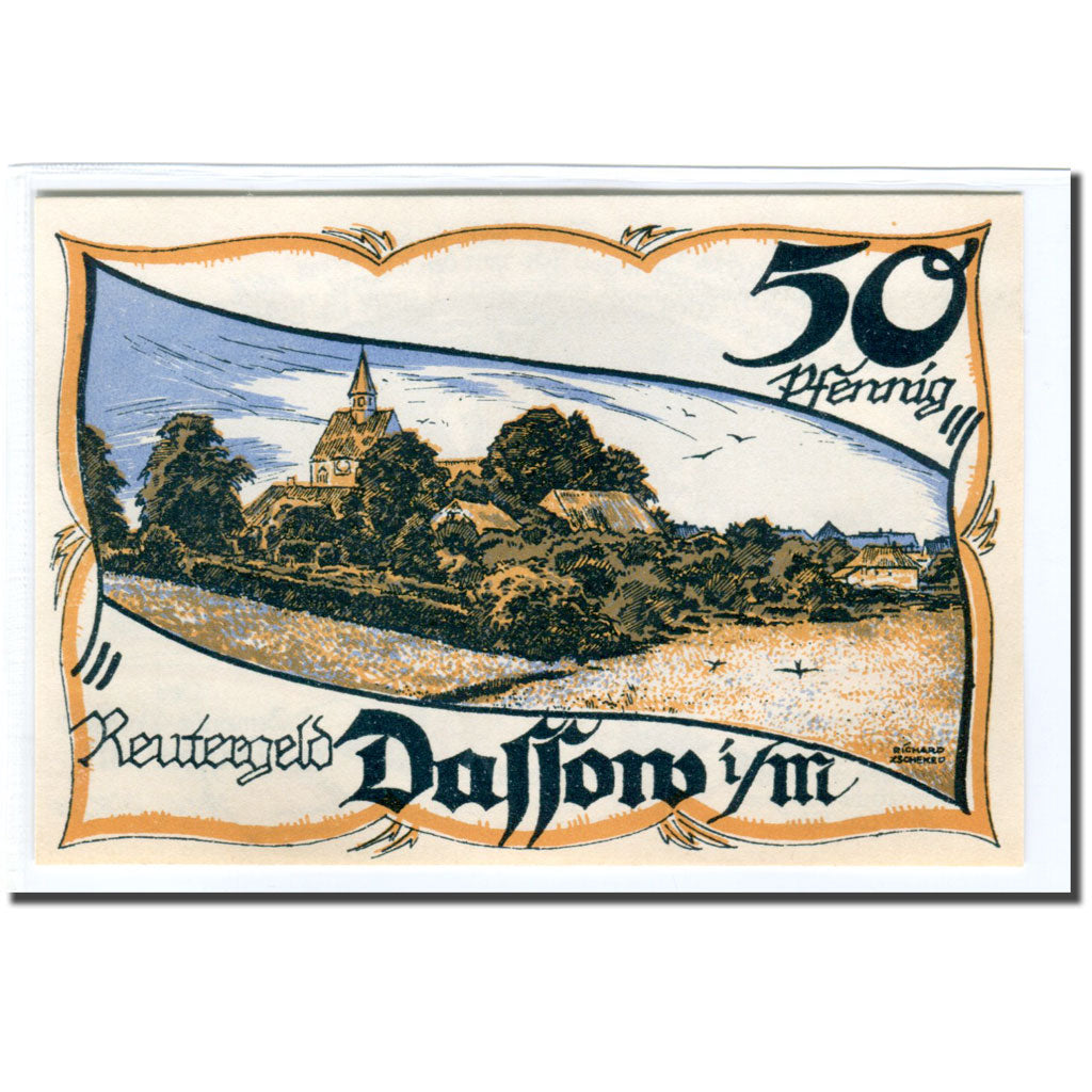 Banknot, Niemcy, Dassow, 50 Pfennig, paysage, 1922, Undated, UNC(63), Mehl:260.1