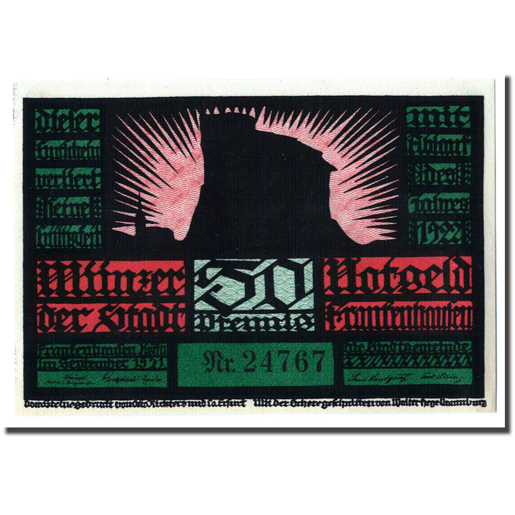 Banknote, Germany, Frankenhausen am K., 50 Pfennig, personnage, 1922, UNC(63)