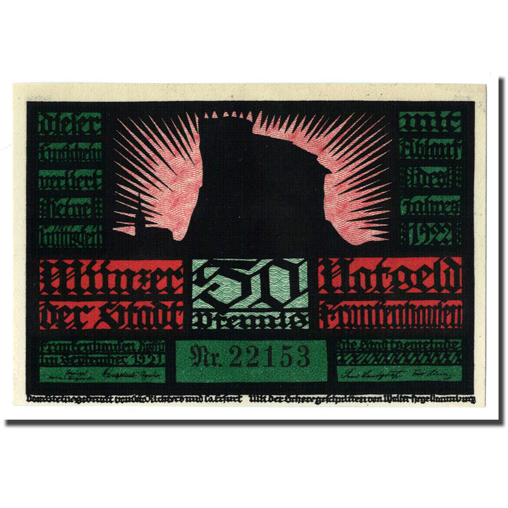 Geldschein, Deutschland, Frankenhausen am K., 50 Pfennig, personnage 3, 1922
