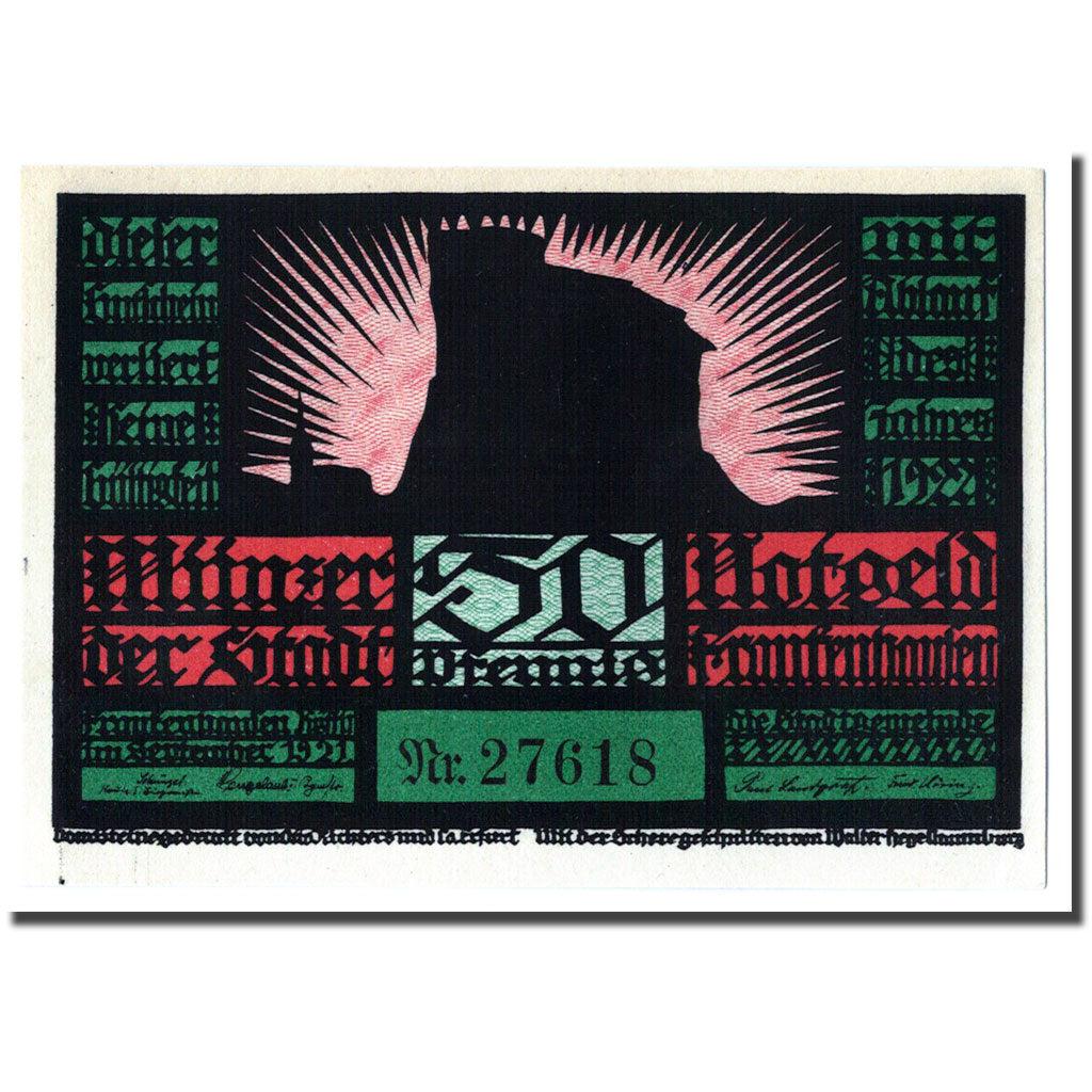 Banknote, Germany, Frankenhausen am K., 50 Pfennig, personnage 4, 1922, UNC(63)