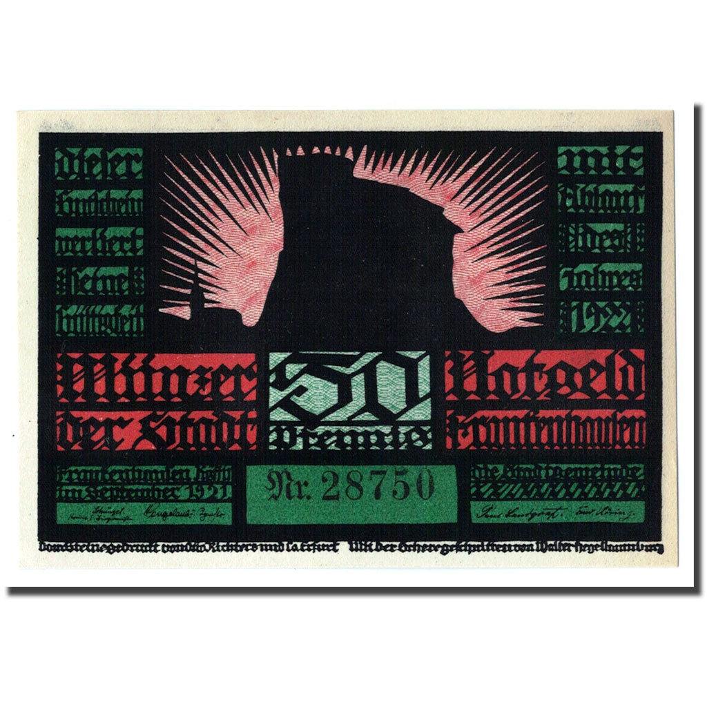 Geldschein, Deutschland, Frankenhausen am K., 50 Pfennig, personnage 5, 1922
