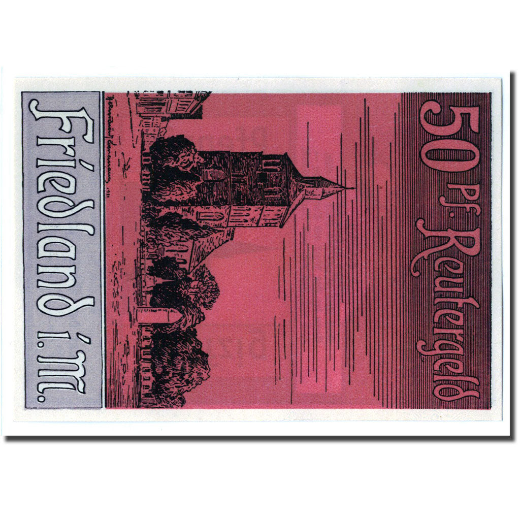 Banknote, Germany, Friedland, 50 Pfennig, batiment 1, 1922, 1922-01-31, UNC(63)