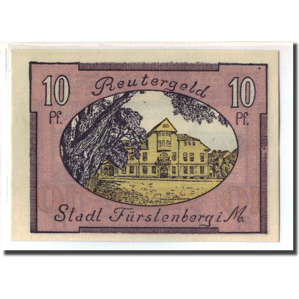 Banknote, Germany, Furstenberg in Meckl, 10 Pfennig, Batiment, 1922, UNC(63)