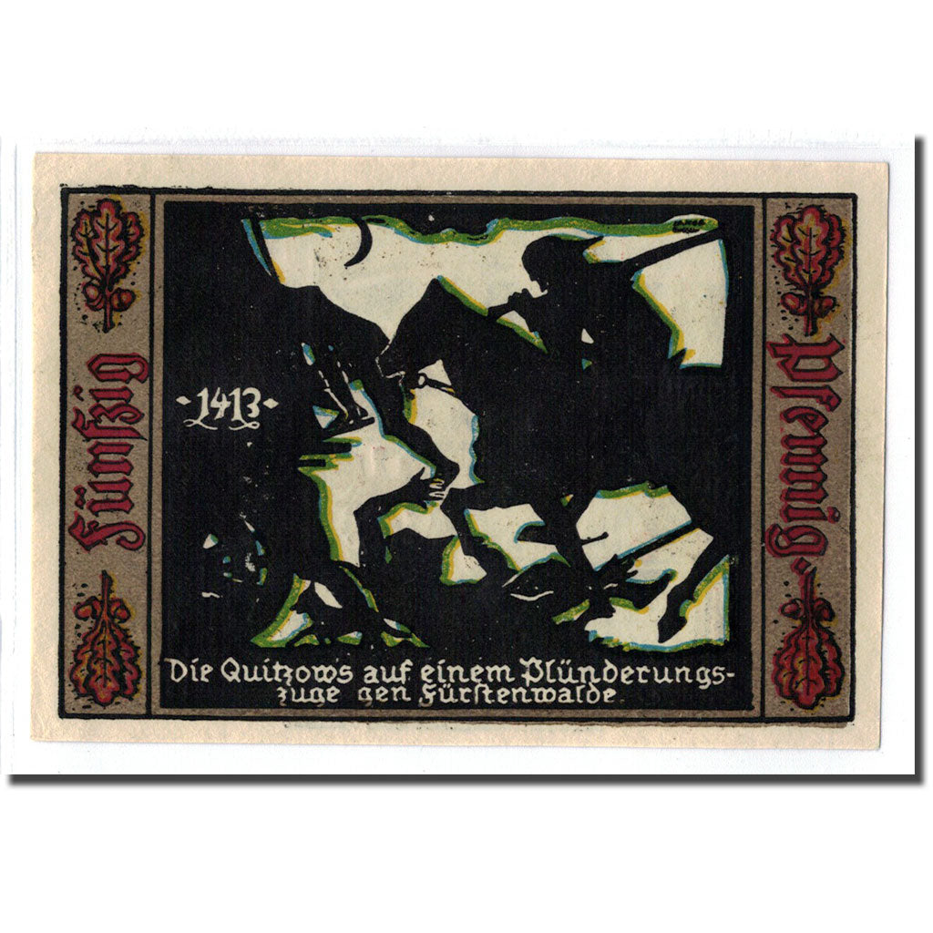 Banknote, Germany, Fürstenwalde, 50 Pfennig, cavalier, 1921, UNC(63)