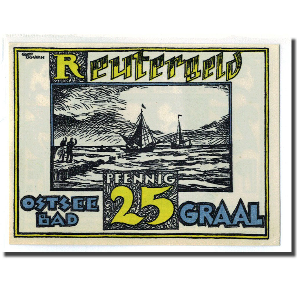 Banknote, Germany, Graal, 25 Pfennig, bateau, 1922, UNC(63), Mehl:459.1