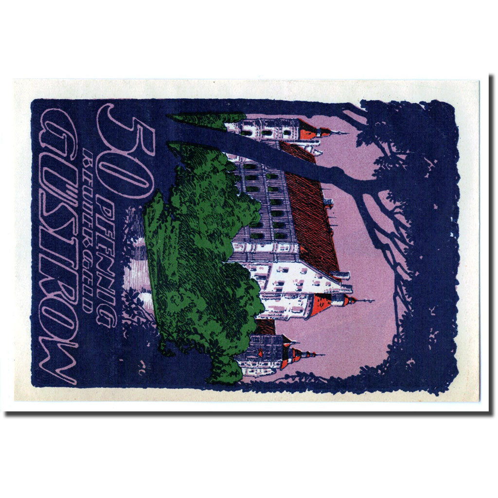 Banknote, Germany, Gustrow, 50 Pfennig, château, 1922, UNC(63), Mehl:495.1