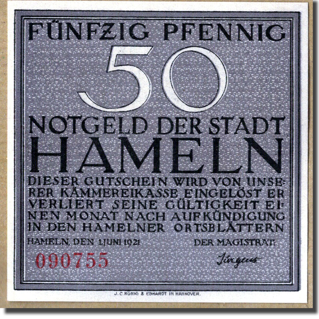 Banknote, Germany, Hameln, 50 Pfennig, personnage 1, 1921, 1921-06-01, UNC(63)