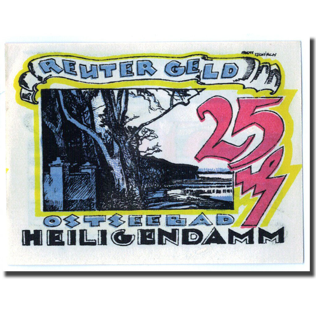 Biljet, Duitsland, Heilgendamm, 25 Pfennig, paysage, 1922, SPL, Mehl:590.1