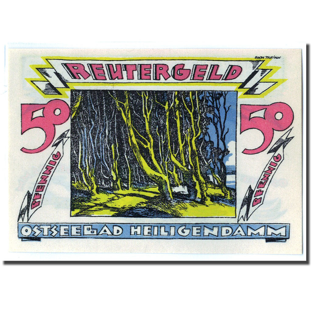 Banknote, Germany, Heilgendamm, 50 Pfennig, paysage 1, 1922, UNC(63), Mehl:590.1