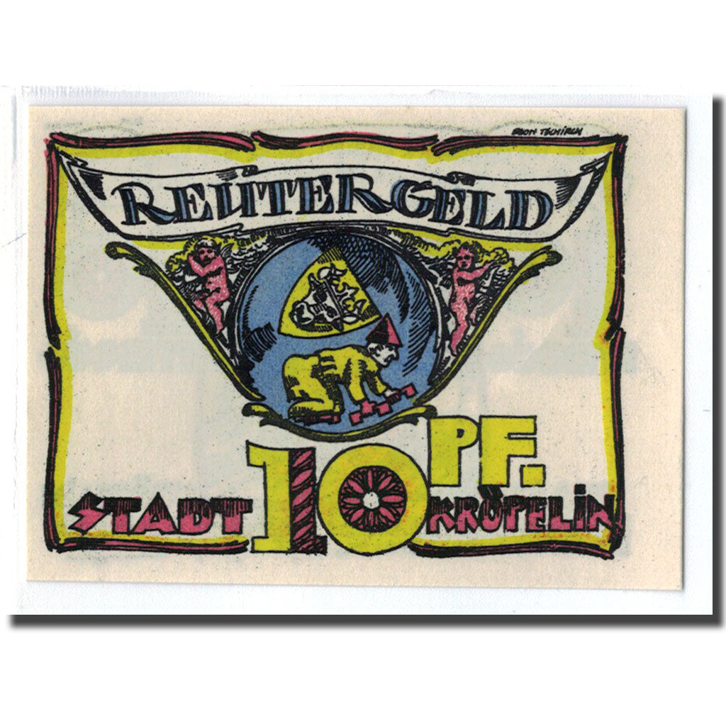 Geldschein, Deutschland, Kröpelin, 10 Pfennig, personnage, 1922, UNZ-