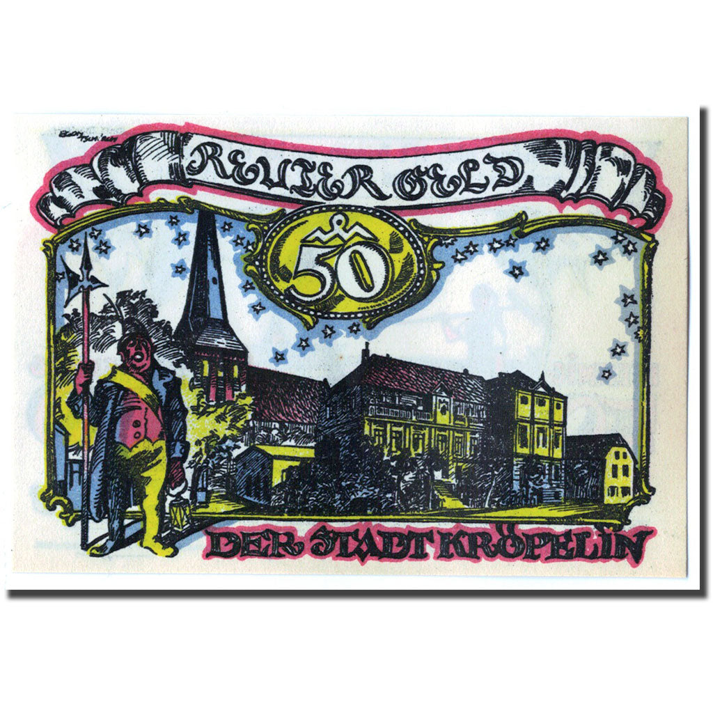 Geldschein, Deutschland, Kröpelin, 50 Pfennig, village, 1922, UNZ-, Mehl:746.1