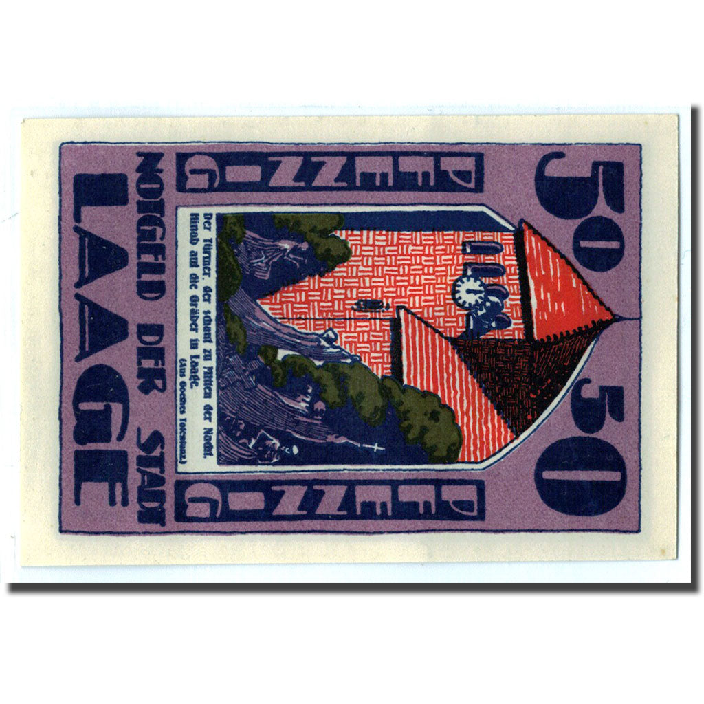 Banknote, Germany, Laage, 50 Pfennig, Batiment, 1922, UNC(63), Mehl:754.2