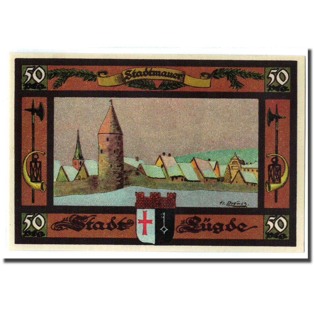 Banknote, Germany, Lugde, 50 Pfennig, paysage, 1921, 1921-02-16, UNC(63)