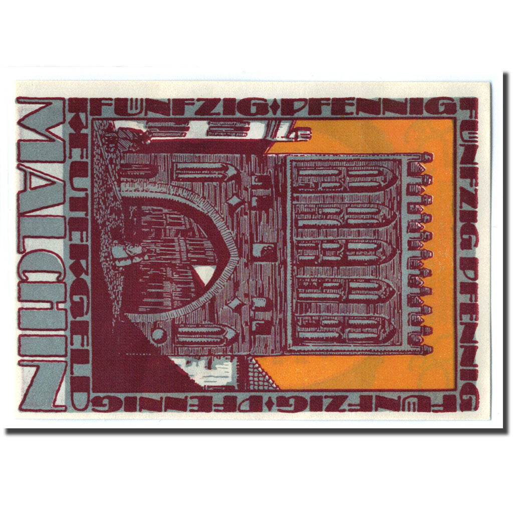 Banknote, Germany, Malchin Stadt, 50 Pfennig, Batiment, 1922, 1922-02-15