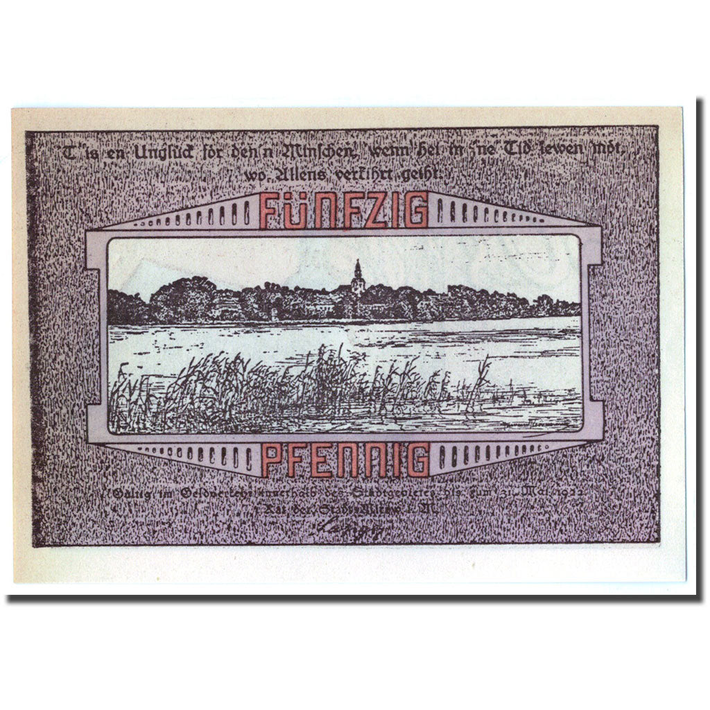 Geldschein, Deutschland, Mirow, 50 Pfennig, Eglise, 1922, 1922-05-01, UNZ-