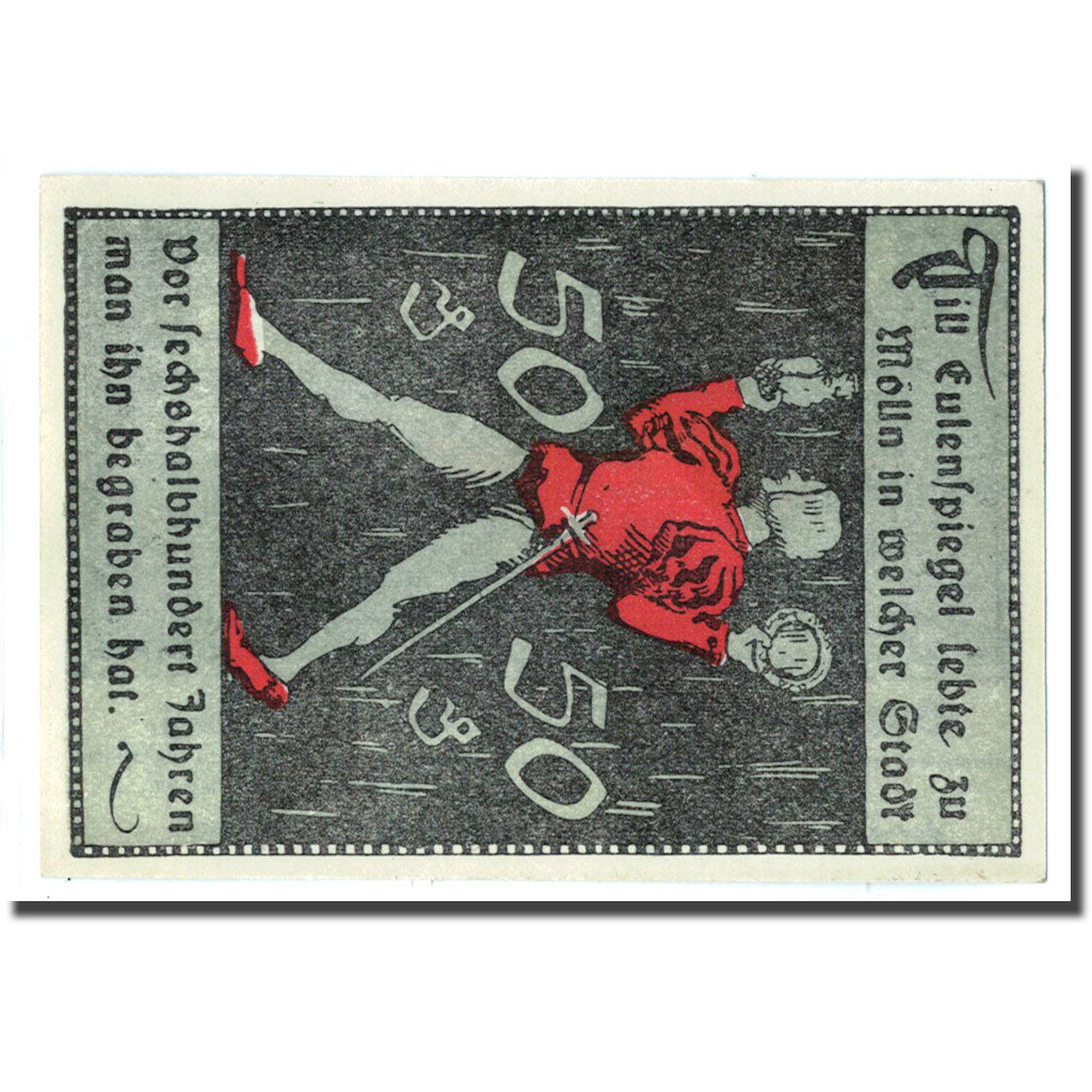 Billet, Allemagne, Mölln, 50 Pfennig, personnage, 1921, 1921-12-31, SPL