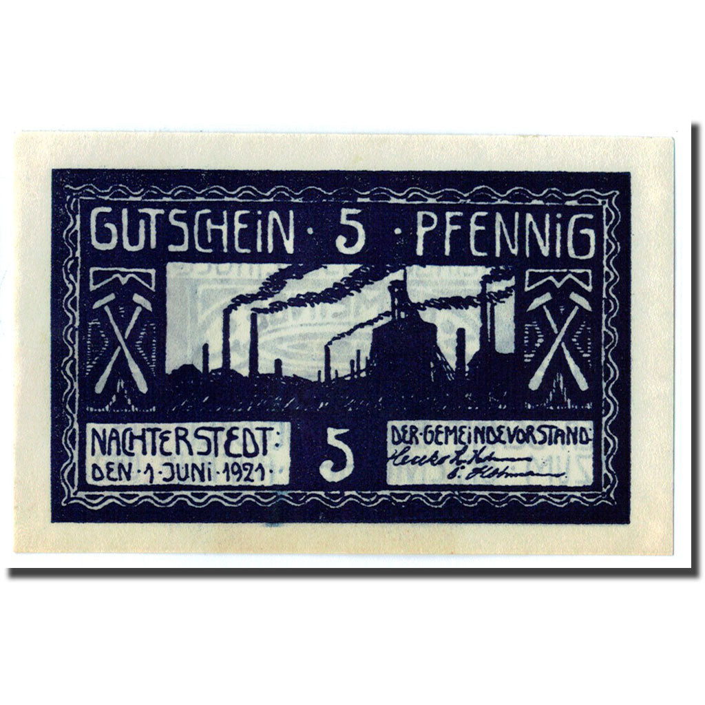 Banknote, Germany, Nachterstedt Gemeinde, 5 Pfennig, N.D, 1921, 1921-06-01