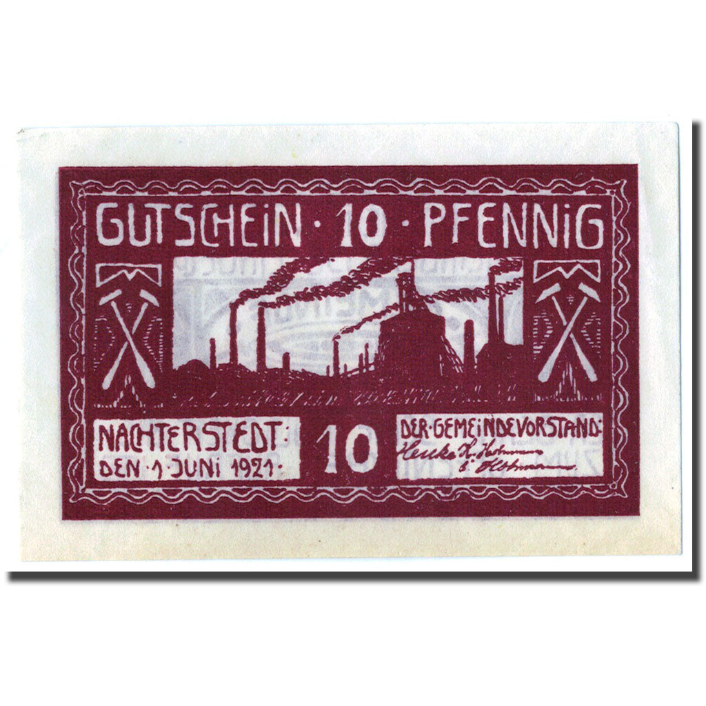 Billete, Alemania, Nachterstedt Gemeinde, 10 Pfennig, N.D, 1921, 1921-06-01, SC