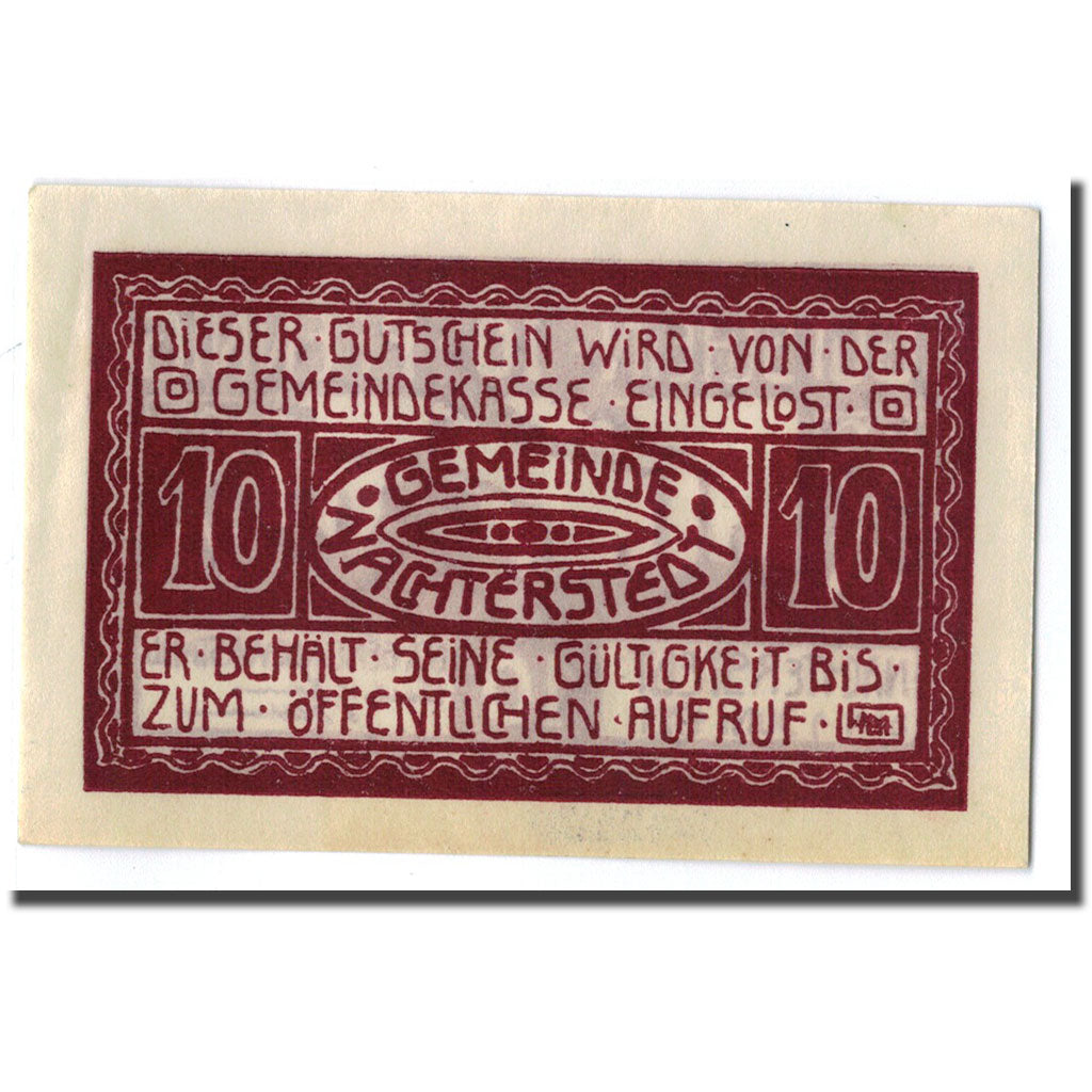 Billete, Alemania, Nachterstedt Gemeinde, 10 Pfennig, N.D, 1921, 1921-06-01, SC