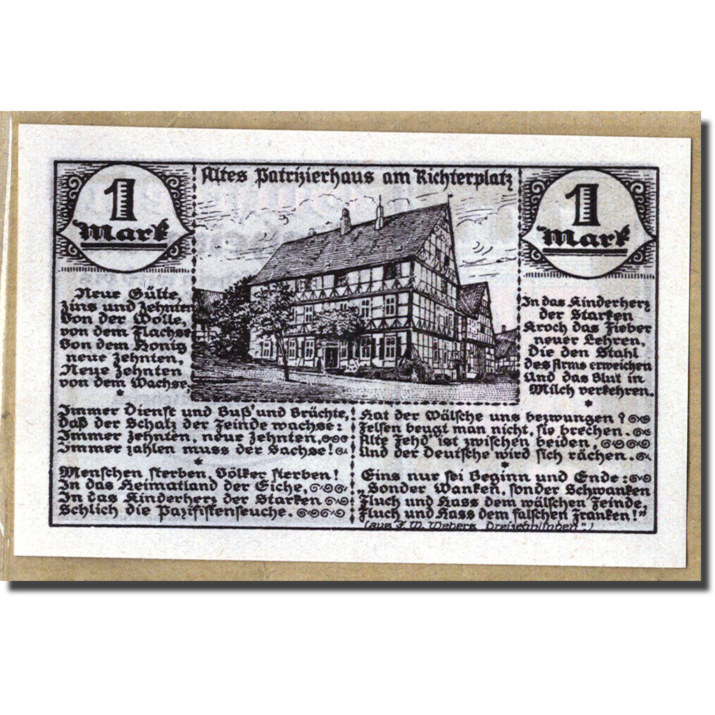Billete, Alemania, Nieheim, 1 Mark, Maison, 1921, 1921-11-19, SC, Mehl:972.1