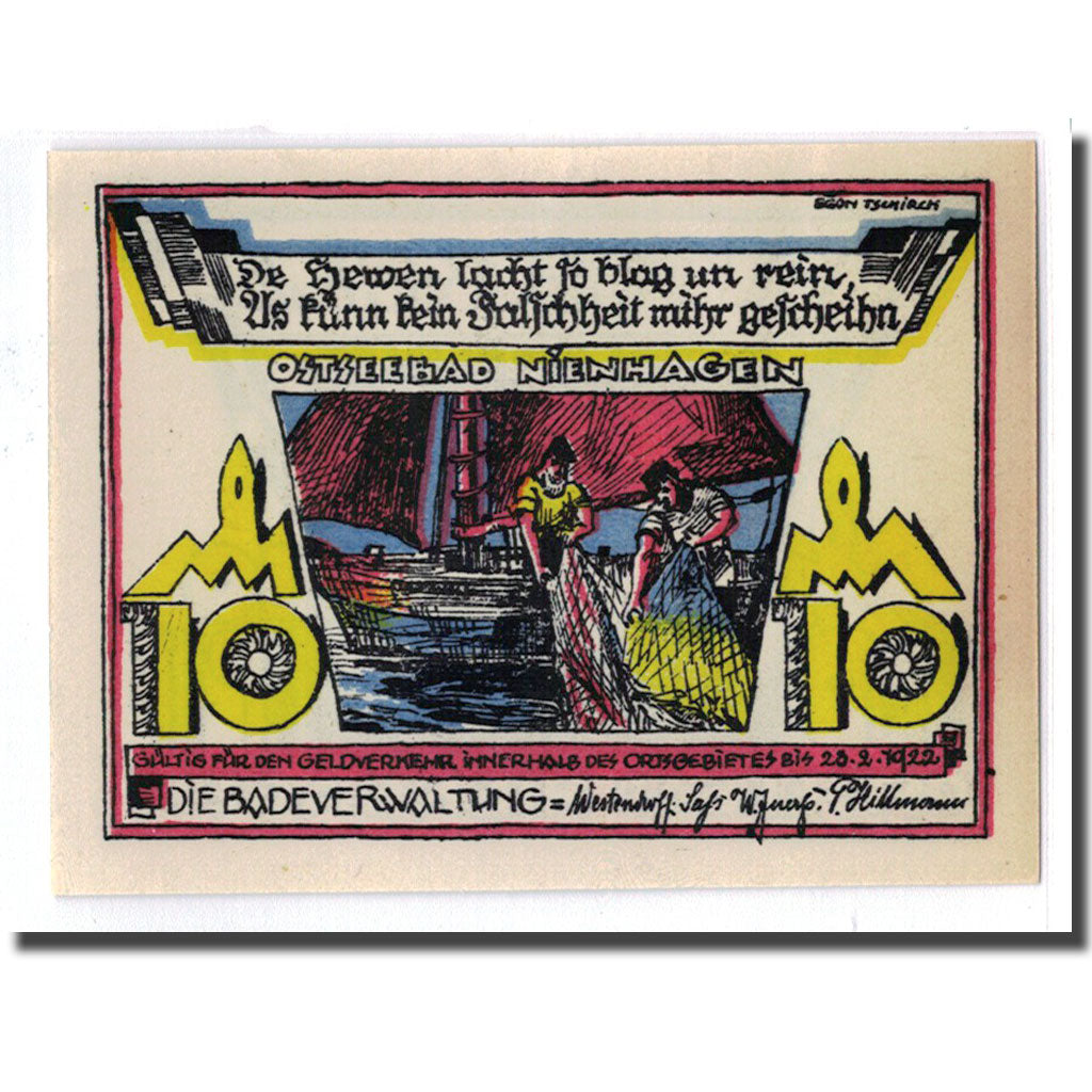 Billete, Alemania, Nienhagen, 10 Pfennig, Batiment, 1922, 1922-02-28, SC