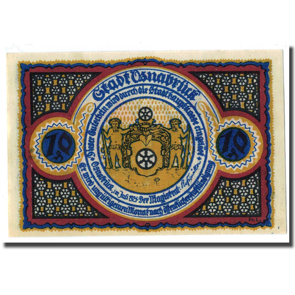 Banknote, Germany, Osnabruck, 10 Pfennig, Batiment, 1921, UNC(63), Mehl:1032.1